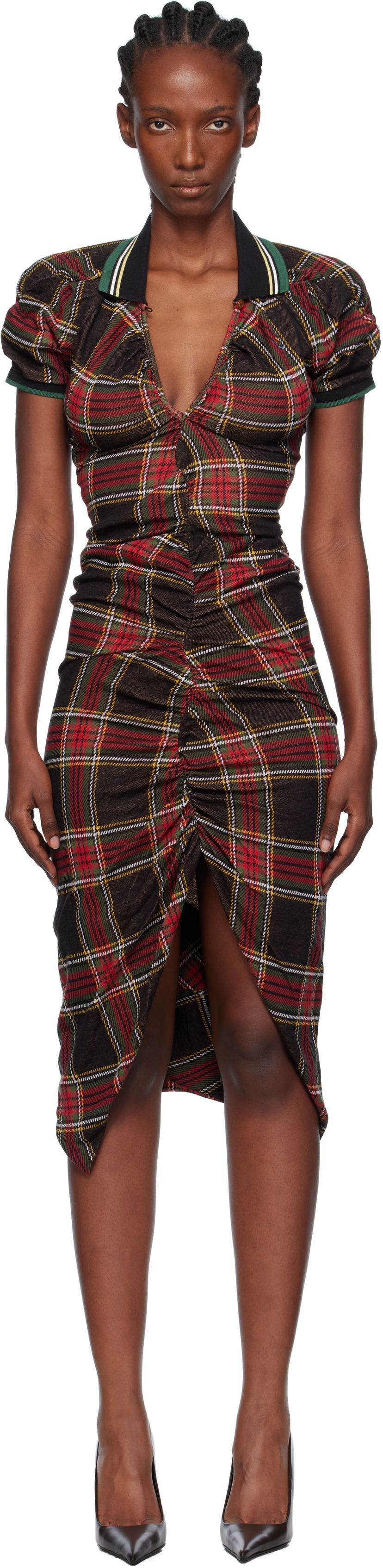 Klä Vivienne Westwood Vivienne Westwood Pulling Plaid Midi Dress Flerfärgad | 1601004S-J009T-