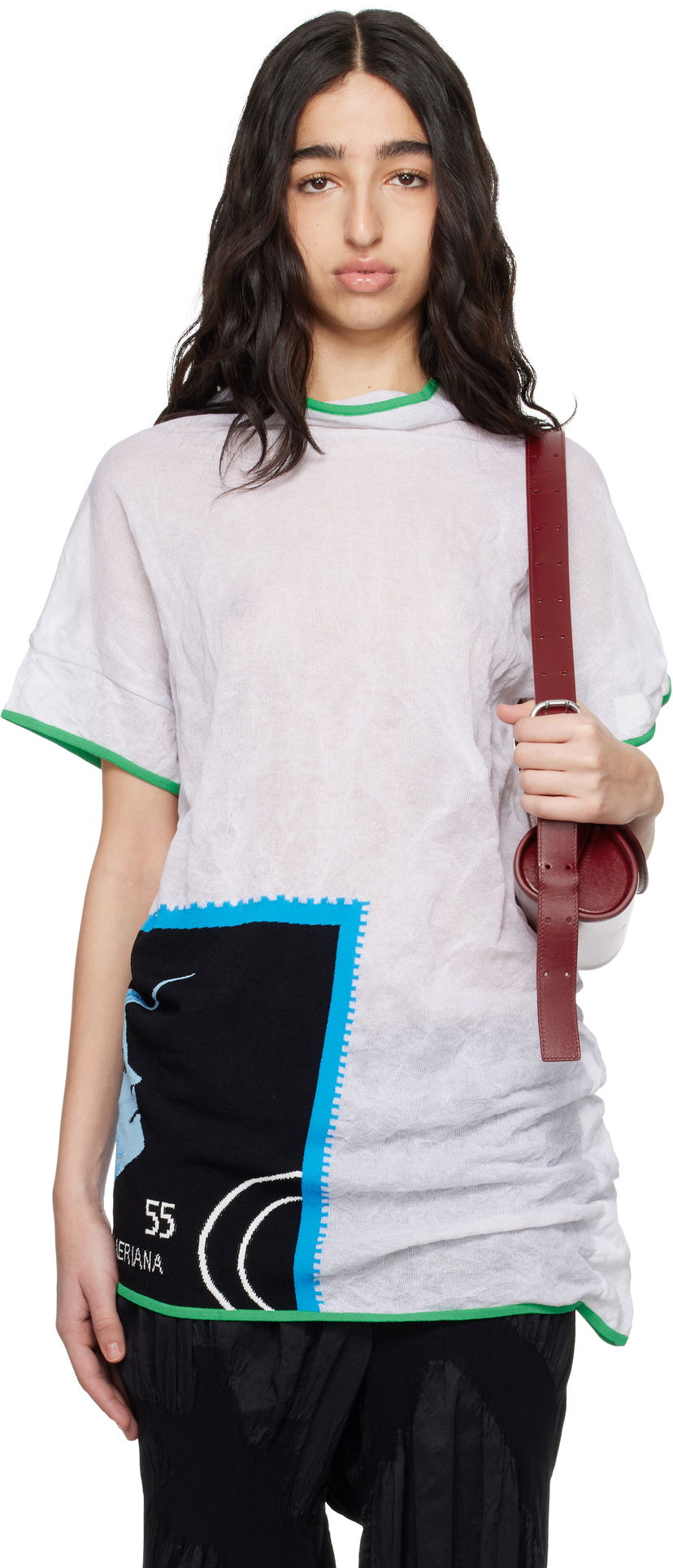 T-shirt KIKO KOSTADINOV Kiko Kostadinov Promina Knit T-Shirt Vit | KKWSS25KN09-111