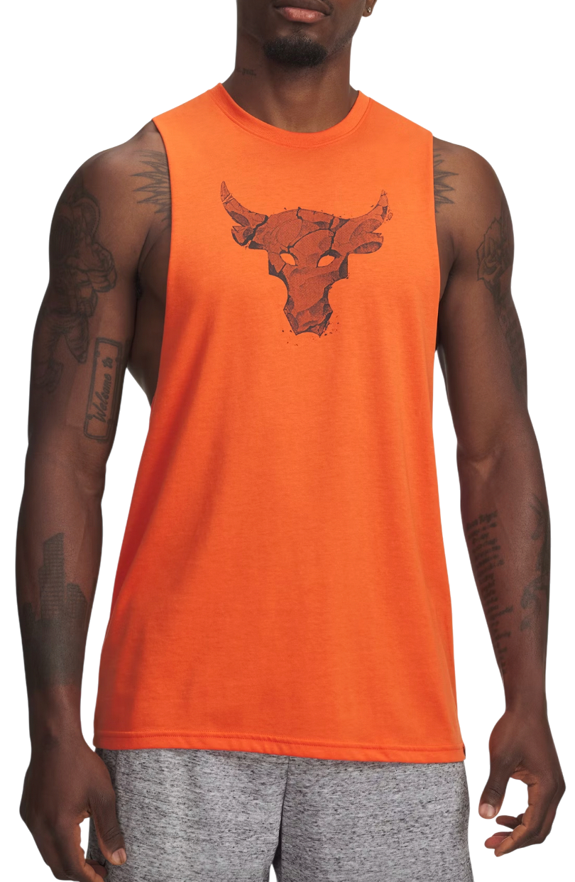 Linne Under Armour Project Rock Graphic Tanktop Orange | 6005057-844