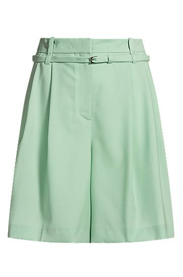 Shorts BOSS Regular-Fit Virgin Wool Culottes Grön | 50537395