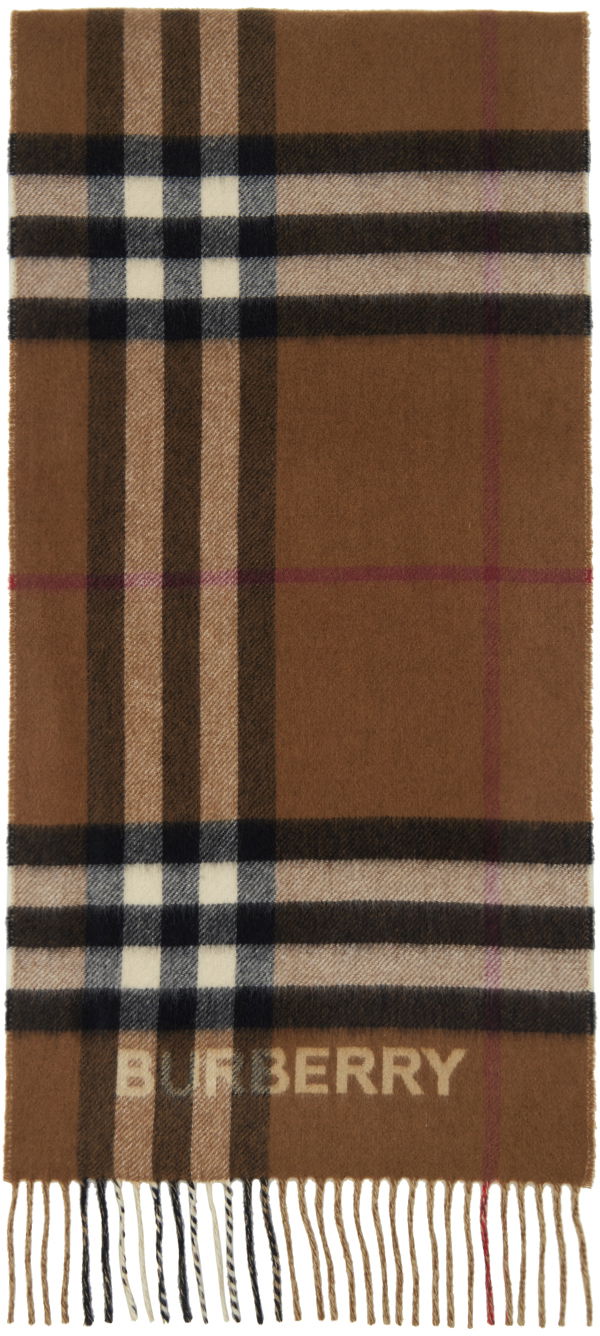 Halsduk Burberry Check Scarf Beige & Brown Contrast Brun | 8045329