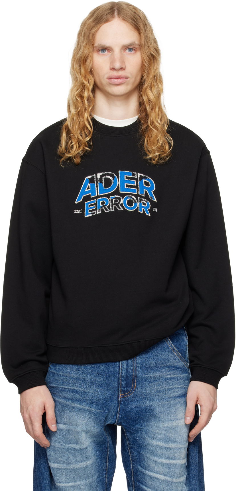 Sweatshirt ADER ERROR Embroidered Logo Sweatshirt Svart | BN25FYSW0101BK