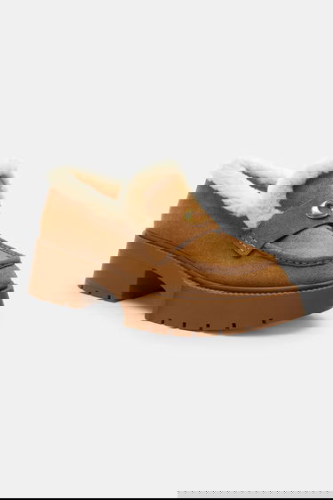 Sneakers och skor Coach Leah Platform Suede Shearling Loafers Brun | CCH84.PP1, 1