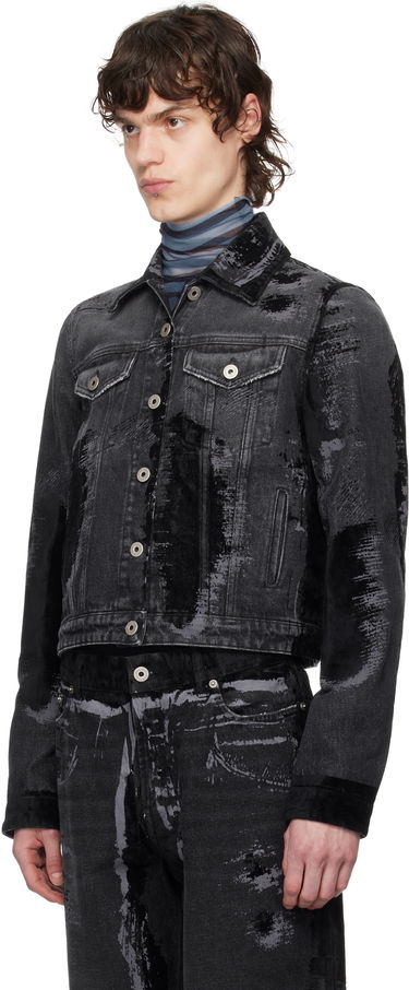 Bomberjacka Jean Paul Gaultier Jean Paul Gaultier 'The Flocked' Denim Jacket Svart | 25/33-F-VE094-D016-06, 3