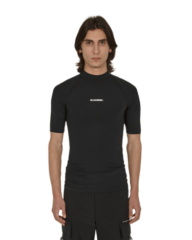 T-shirt Jil Sander Logo Rash Guard Black Svart | JPUU783503-MU478008 001, 3