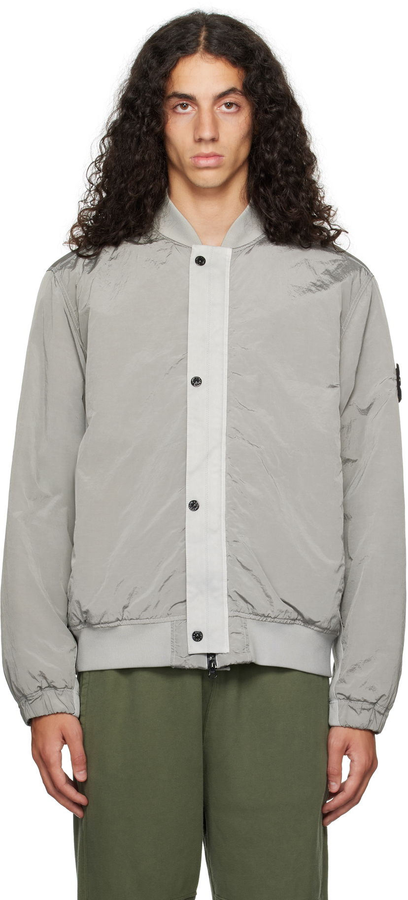 Bomberjacka Stone Island Nylon Metal Bomber Jacket Grå | 811544919