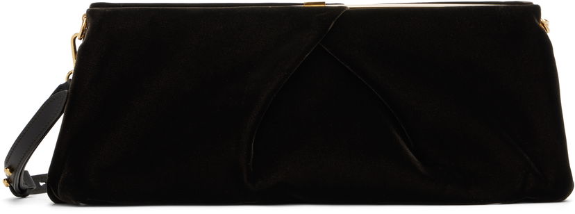 Handväska Dries Van Noten Dries Van Noten Velvet Clutch Svart | 252-011518-653