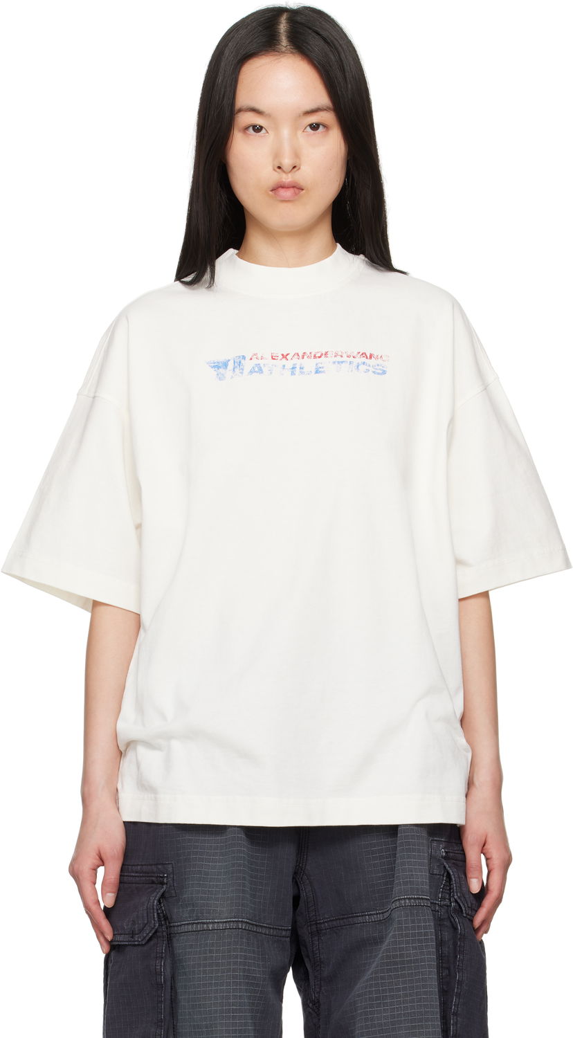 T-shirt Alexander Wang Alexander Wang Logo-Print T-Shirt Vit | UCC2251835