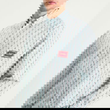 Skjorta Drôle de Monsieur Drole De Monsieur Floral Stripe Logo Shirt Blå | I-SH240-CO166-LBE, 5