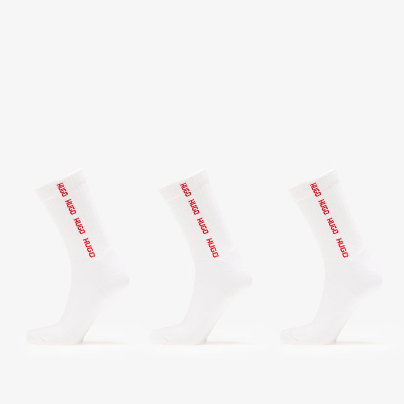 Strumpor BOSS Hugo Boss 3-Pack Rib Tape Socks Vit | 50543076-101