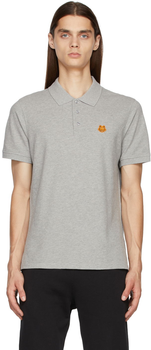Polotröja KENZO Kenzo Tiger Crest Polo Grå | FA65PO0014PU, 0