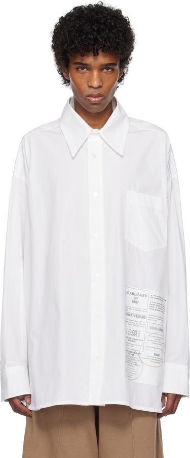 Skjorta Maison Margiela MM6 Maison Margiela Newspaper Print Shirt Vit | SH0DT0027 M35152, 0