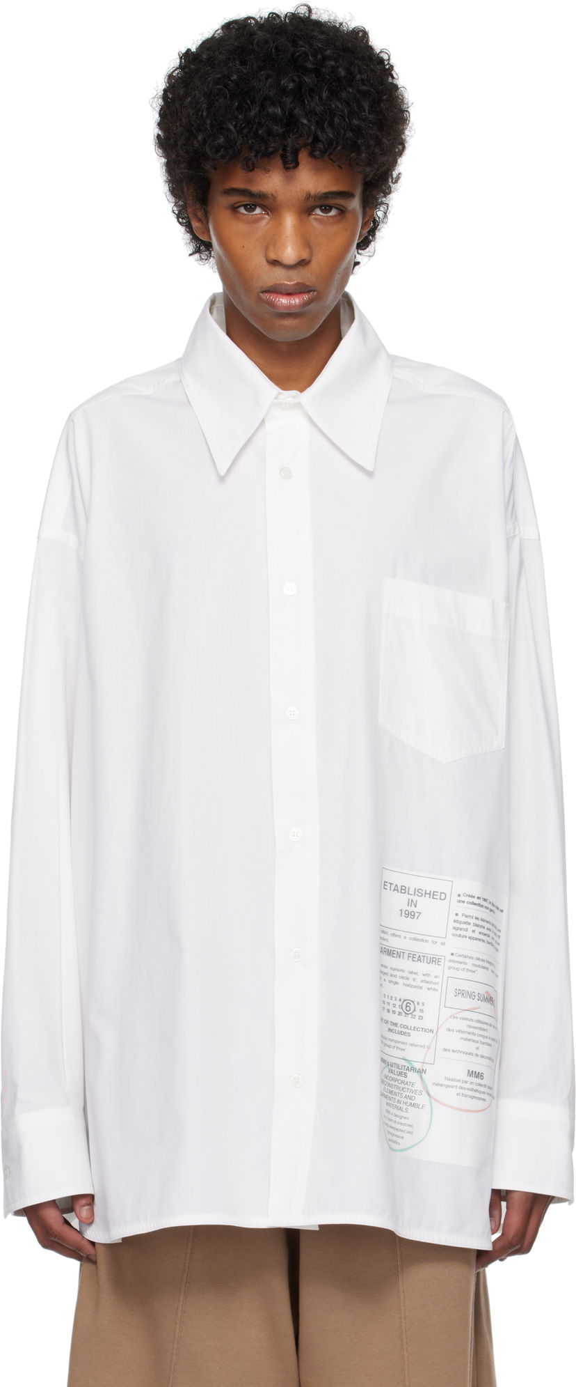 Skjorta Maison Margiela MM6 Maison Margiela Newspaper Print Shirt Vit | SH0DT0027 M35152