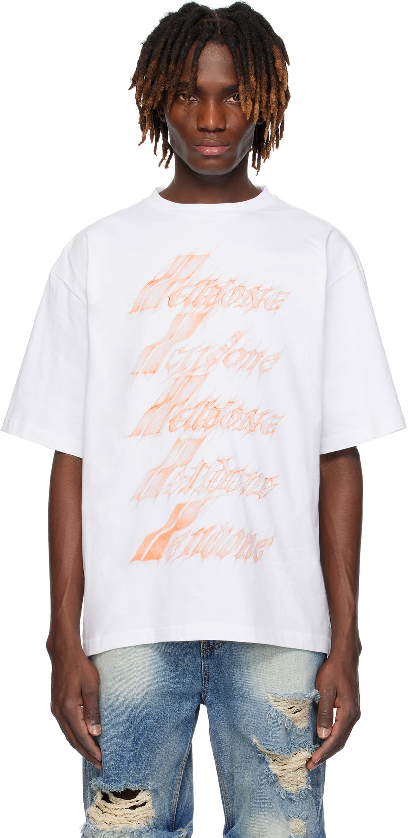T-shirt We11done We11done Spark Logo T-Shirt Vit | WD-TT0-25-751-U-WH