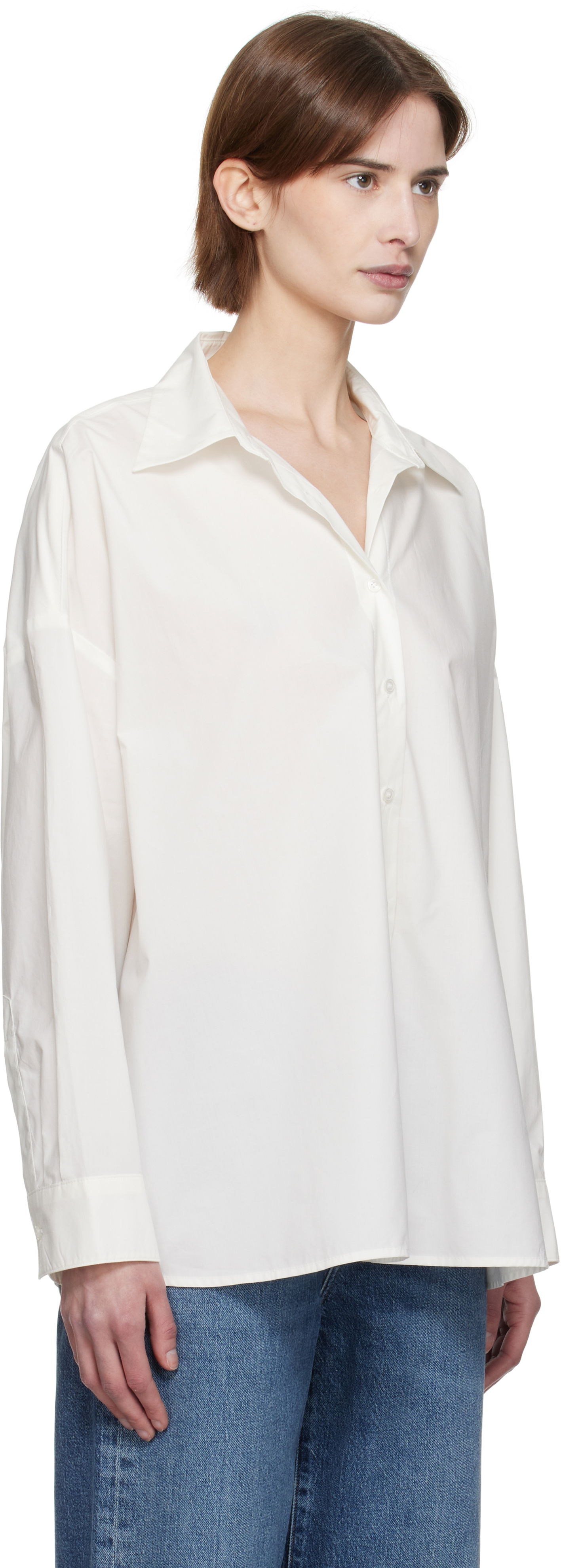 Skjorta AGOLDE AGOLDE Roux Relaxed-Fit Shirt Vit | A7354-1769, 1