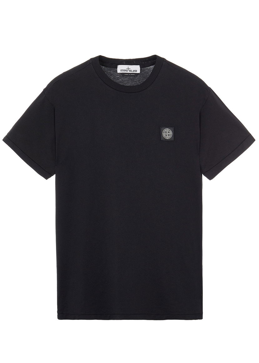 T-shirt Stone Island 60/2 Cotton Slim Fit Logo Applique T-Shirt Svart | 751524113v0029-9088 / 771524113V0029-9088