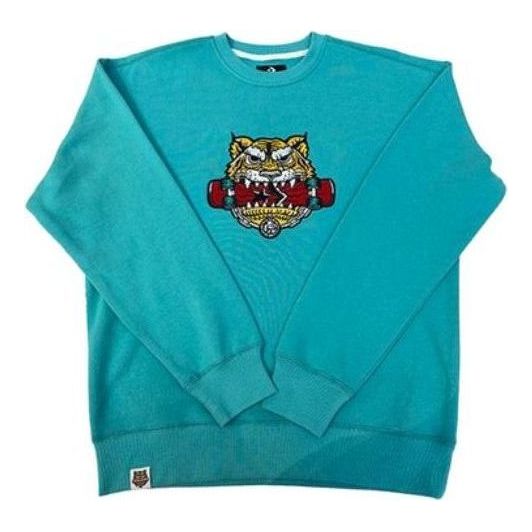 Sweatshirt Converse Tiger Pattern Sweatshirt Blå | 10024319-A03