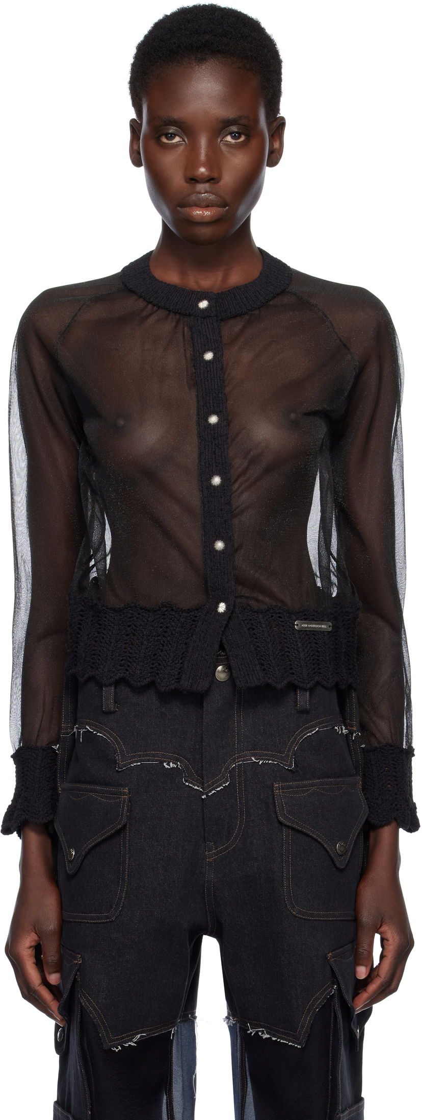 Sweater Andersson Bell Andersson Bell Sheer Knit Cardigan Svart | atb1327w