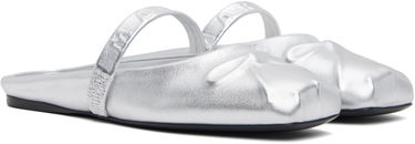Kläder Marni Marni Leather Little Bow Sabot Slippers Metallisk | SBMS010400 PR695, 3