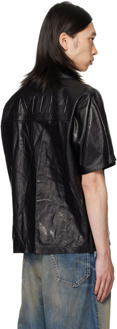 Skjorta AMIRI AMIRI Lightweight Camp Leather Shirt Svart | AMLTIR1017, 2