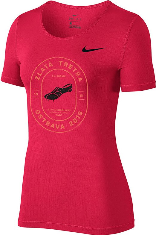 T-shirt Nike Pro Top SS All Over Mesh T-Shirt Röd | 889540-617-zt