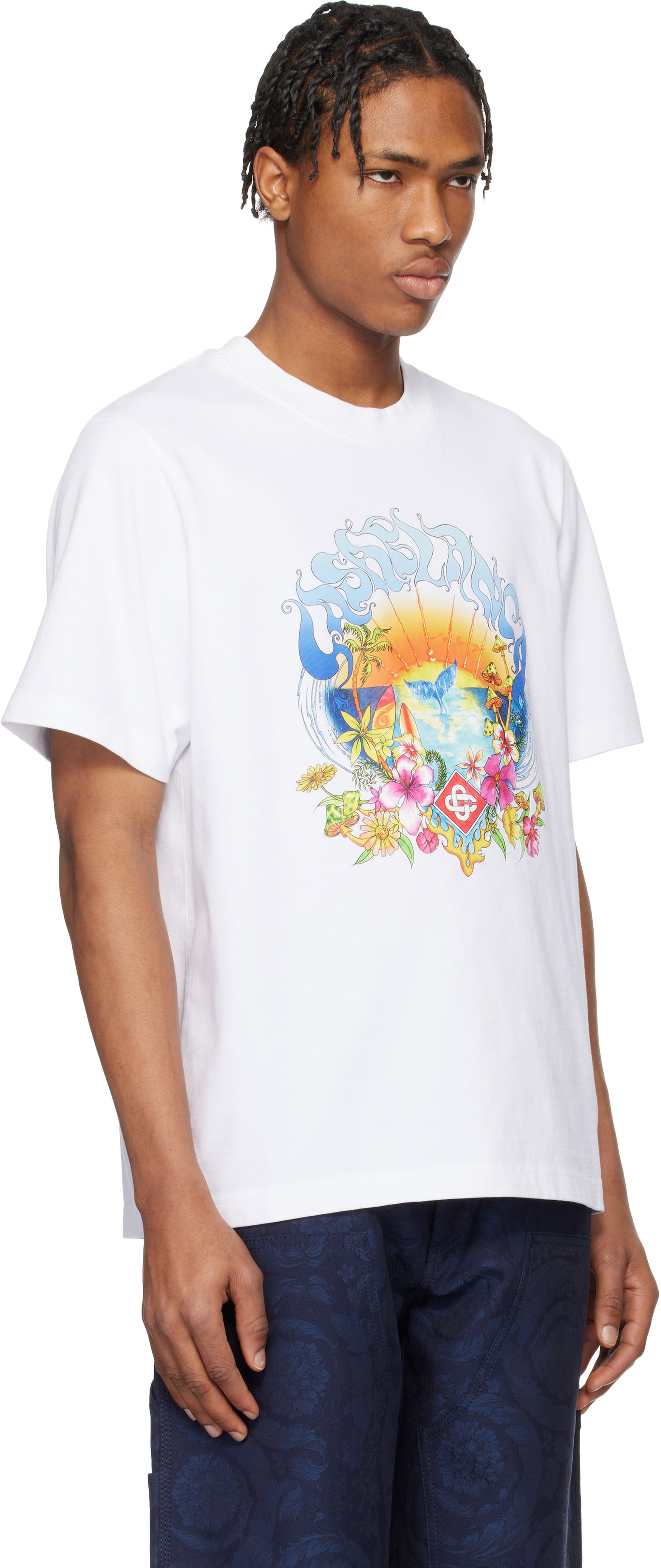 T-shirt Casablanca Casablanca Surf Trip Graphic T-Shirt Vit | MS25-JTS-001-04, 1
