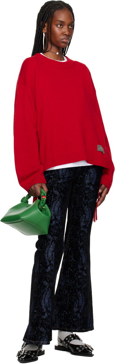 Sweater GANNI GANNI Future Wool Mix Oversized Sweater Röd | K2477, 3