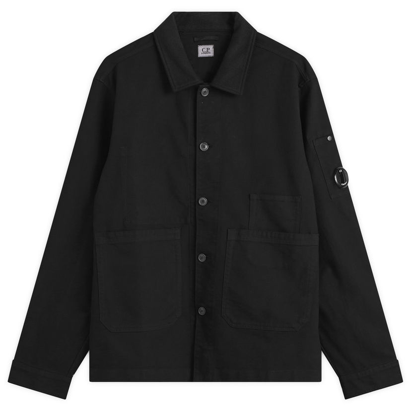 Jacka C.P. Company Double Satin Lens Overshirt Svart | 19CMOS286A-110471G-999
