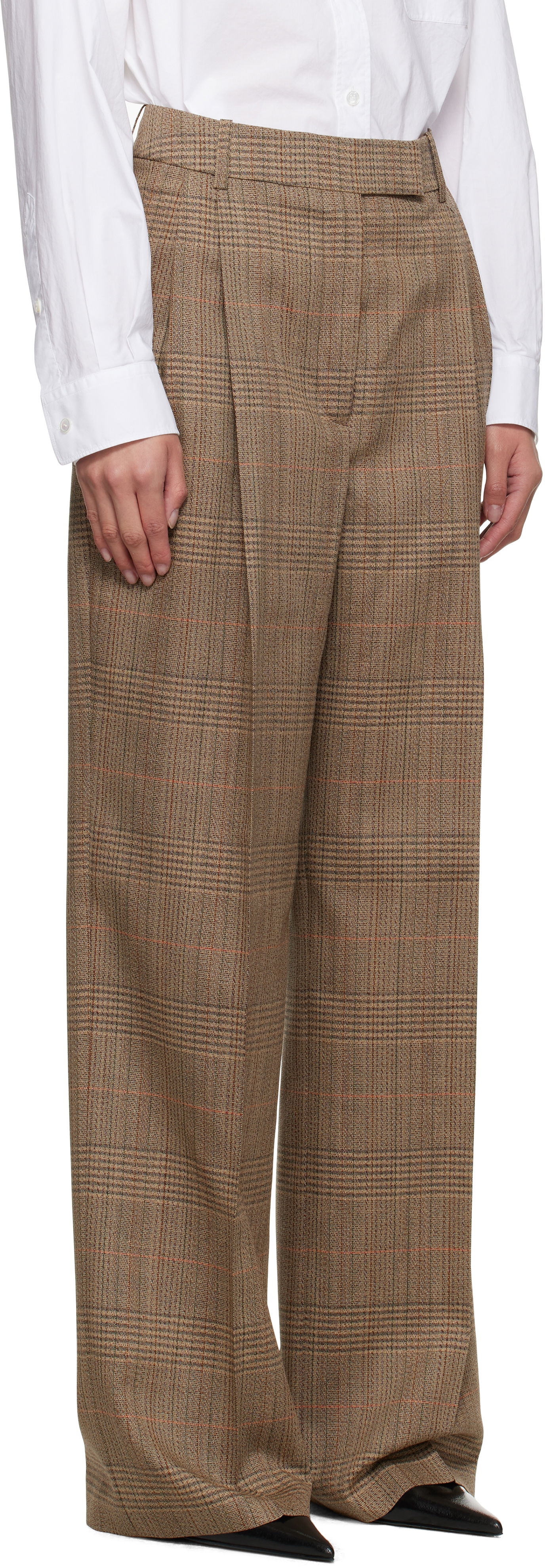 Byxor Róhe Róhe Mid-Waist Tailored Trousers Brun | 416-30-080, 1