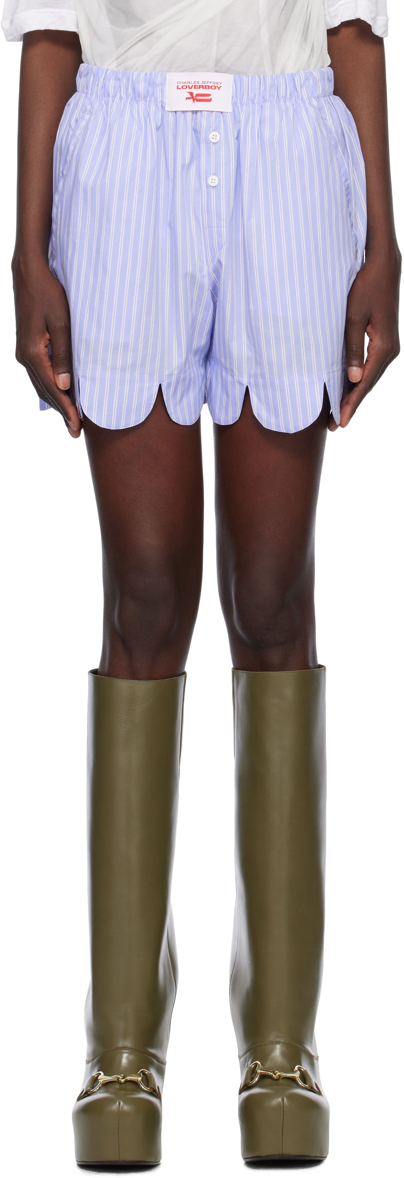 Boxare Charles Jeffrey Loverboy Charles Jeffrey LOVERBOY Scalloped Boxer Shorts Blå | 54030402, 0