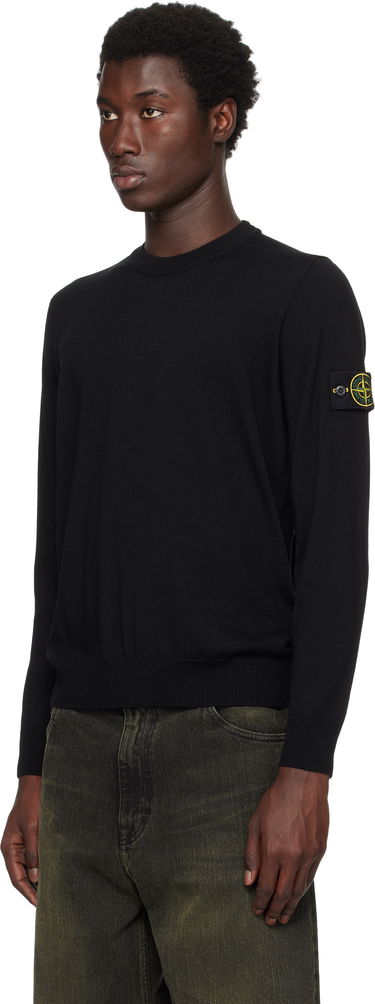 Sweatshirt Stone Island Stone Island Light RWS Geelong Wool Sweatshirt Svart | K2S15 5100071 S00C4, 3