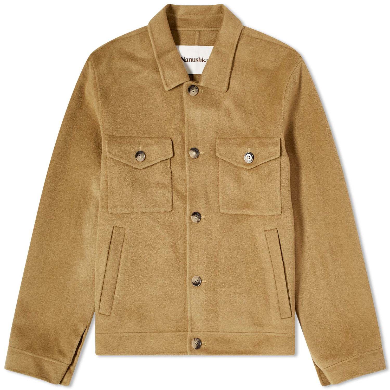 Jacka Nanushka Rhys Wool Overshirt Beige | NM23PFOW00865, 0