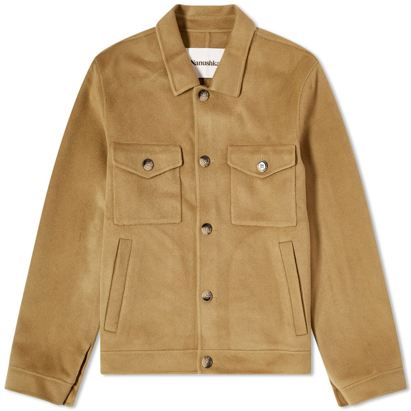Jacka Nanushka Rhys Wool Overshirt Beige | NM23PFOW00865