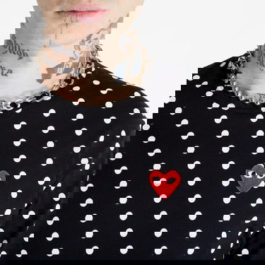 T-shirt Comme des Garçons PLAY Heart Logo Long Sleeve Tee UNISEX Svart | AZT166 black, 1