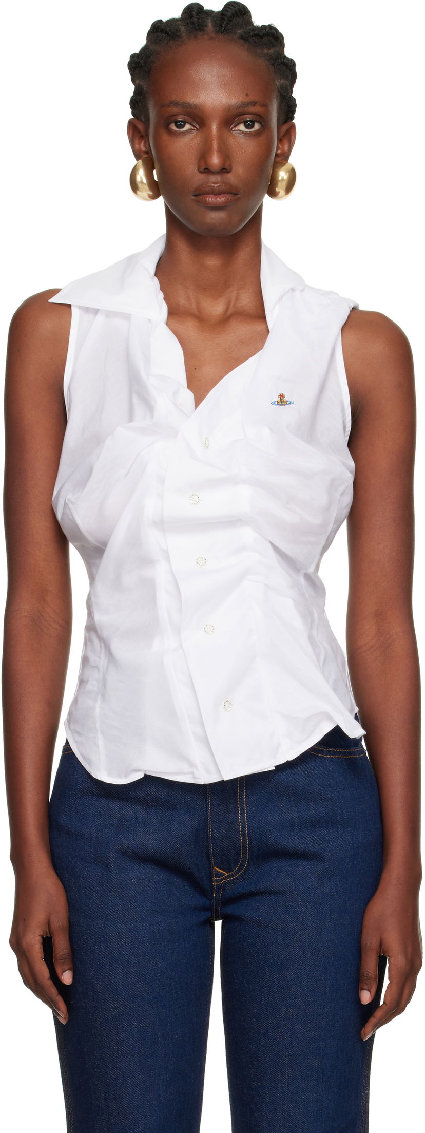 Skjorta Vivienne Westwood Vivienne Westwood Drunken Sleeveless Shirt Vit | 15010067-W012U-