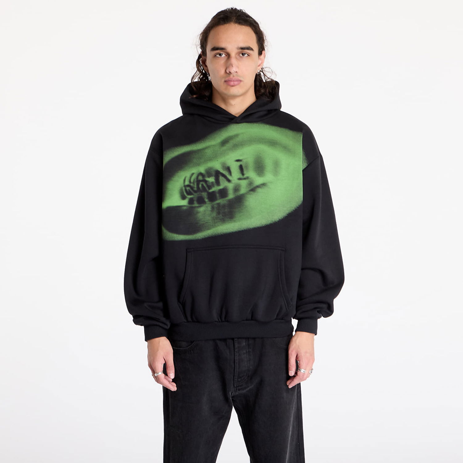 Sweatshirt Karl Kani Sweatshirt Retro Kani Grillz OS Hoodie Black/ Green S Svart | 60210108, 0