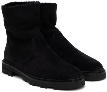 Kläder Manolo Blahnik Manolo Blahnik Tomosa Suede Shearling Boots Svart | 324-2781, 3