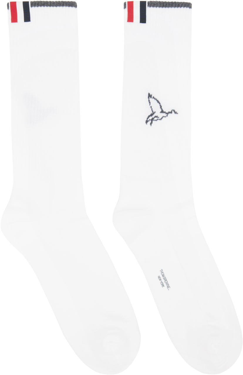 Strumpor Thom Browne Thom Browne Geese Icon Socks Vit | MAS206A-Y3022