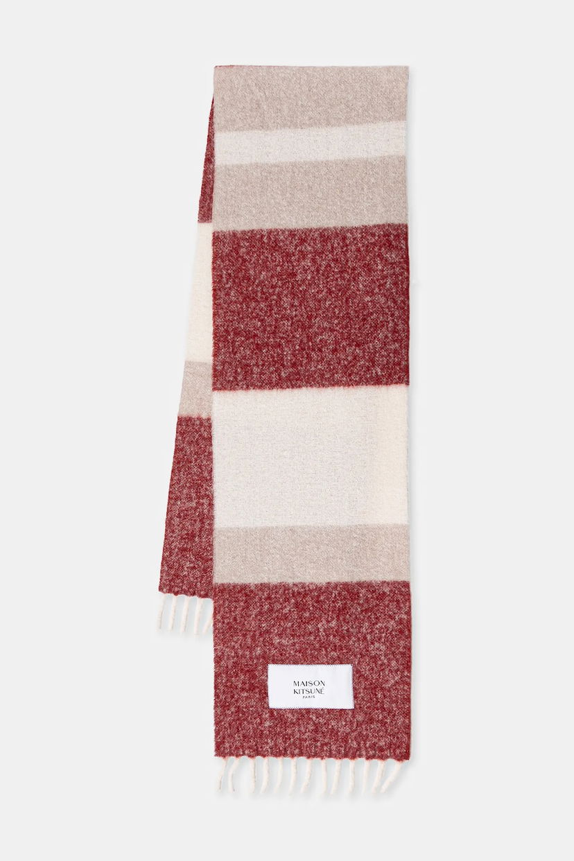 Halsduk MAISON KITSUNÉ Alpaca Striped Scarf Flerfärgad | PM06203WA0022