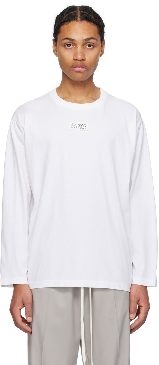 T-shirt Maison Margiela MM6 Numeric Signature T-Shirt Vit | SH0GC0007 S24312