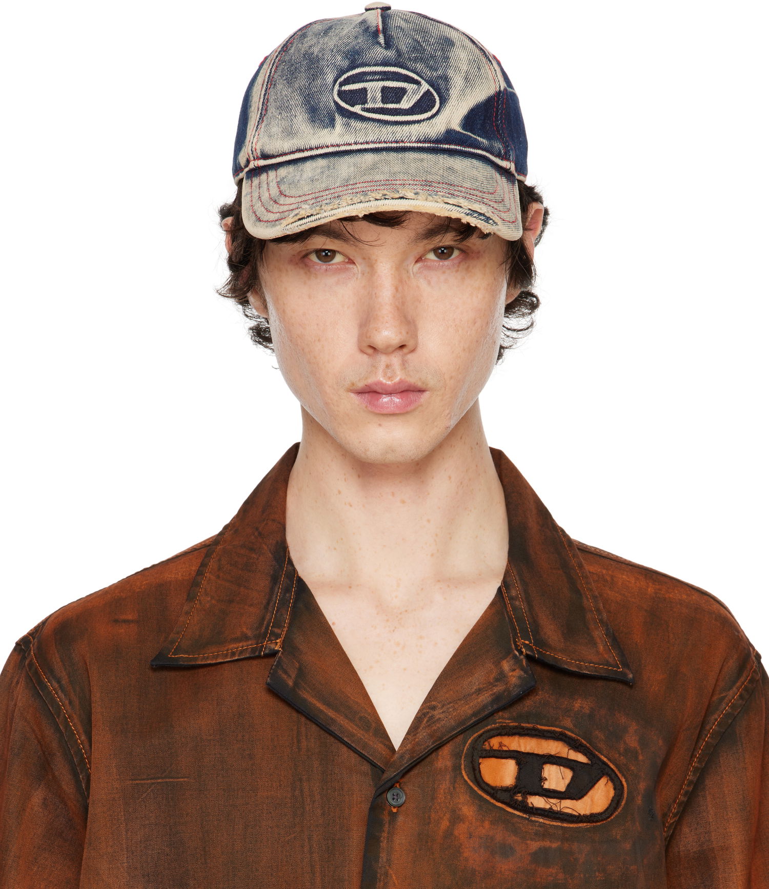 Keps Diesel Diesel C-Seymon Distressed Denim Baseball Cap Blå | A06467-0DGAV-01, 0