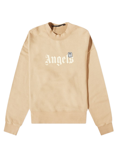 Sweater Palm Angels Angels Patch Logo Crewneck Beige | PMBA026F22FLE0046410