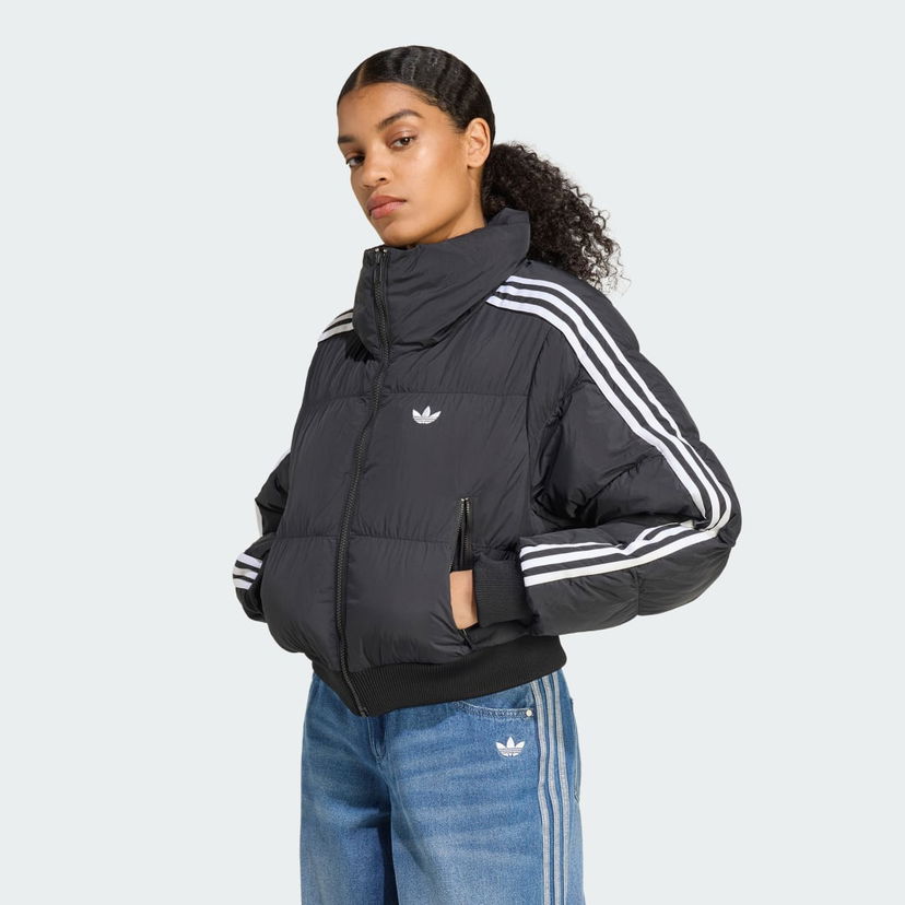 Pufferjacka adidas Performance Adicolor Cropped Puffer Jacket Svart | JX2970