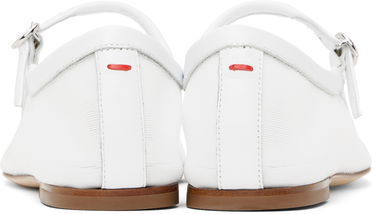 Kläder Aeyde Aeyde Uma Mesh Toe-Cap Ballerina Flats Vit | A11-FL-RKLS08FL181-SS25-1020-007, 1