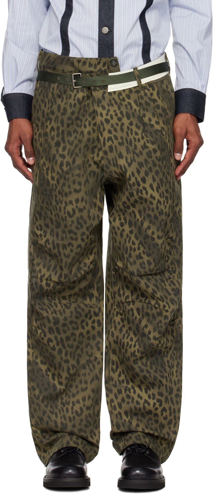 Jeans Andersson Bell Andersson Bell Leopard Cross-Over Wide Leg Jeans Grön | apa803u