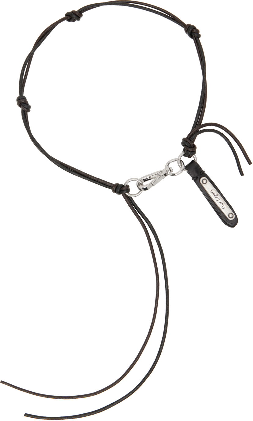 Halsband OUR LEGACY Our Legacy Ladon Super Slim Leather Necklace Brun | A2258SFL
