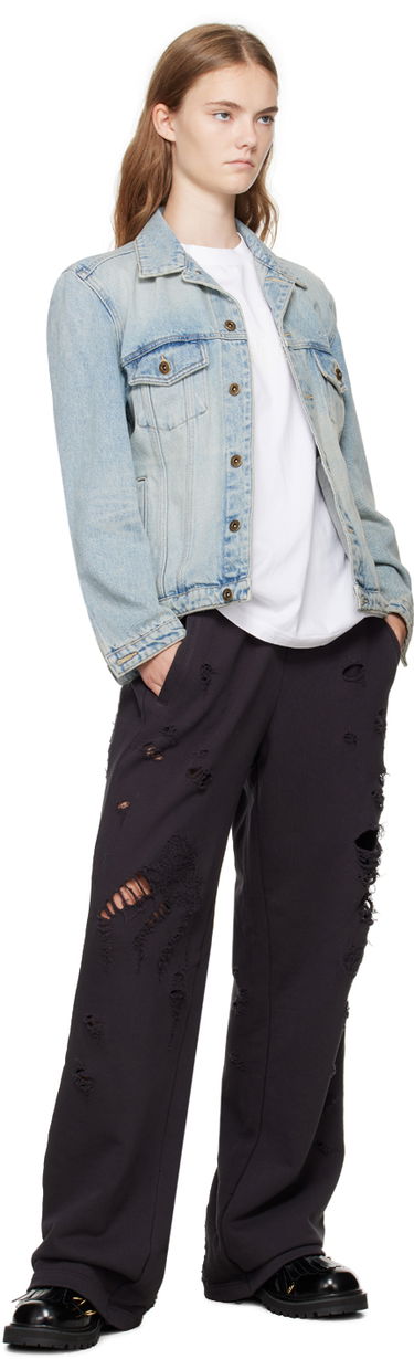 Träningsbyxor We11done We11done Distressed Sweatpants Svart | WD-TA2-24-728-U-BK, 3