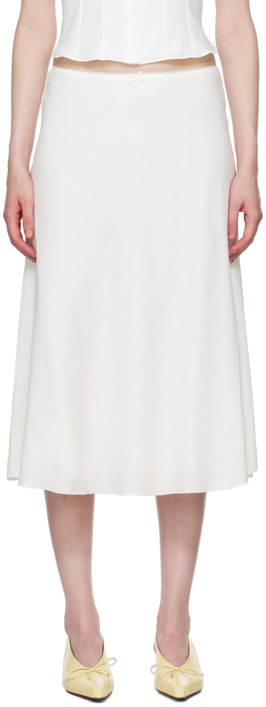 Kjol GUIZIO Guizio Paloma Midi Skirt Vit | P24313W085