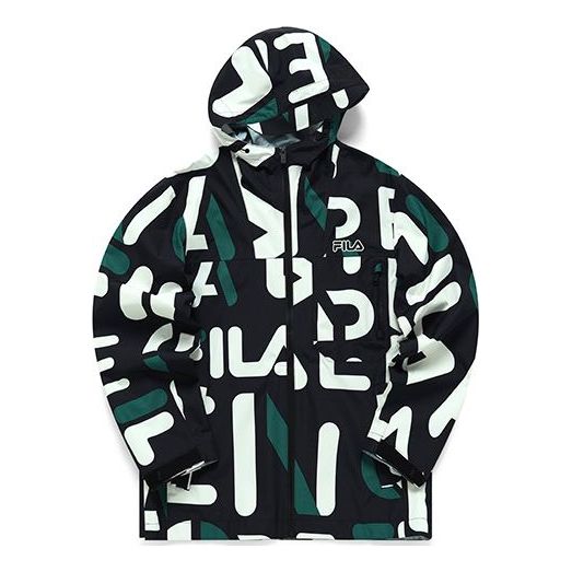Vindjacka FILA FILA Full Print Casual Hooded Jacket Svart | F11M219707F-ZA