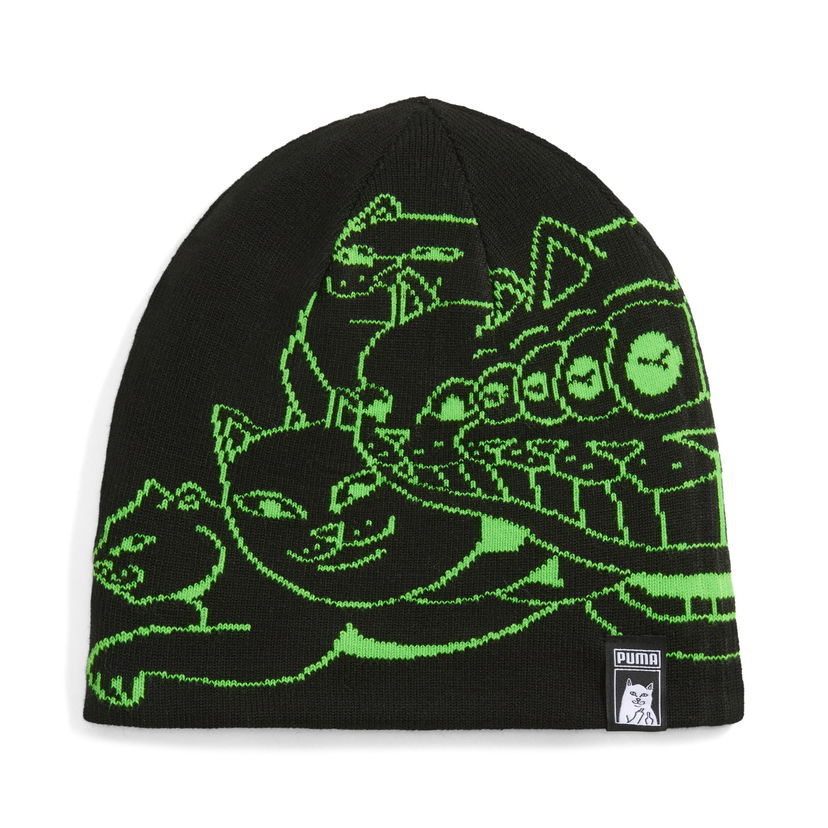 Mössa Puma PUMA x RIPNDIP Knitted Beanie with Graphic Print Svart | 026596_01